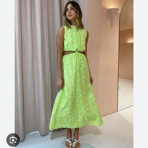 Faithfull the Brand Las Flores cutout floral-print linen maxi dress